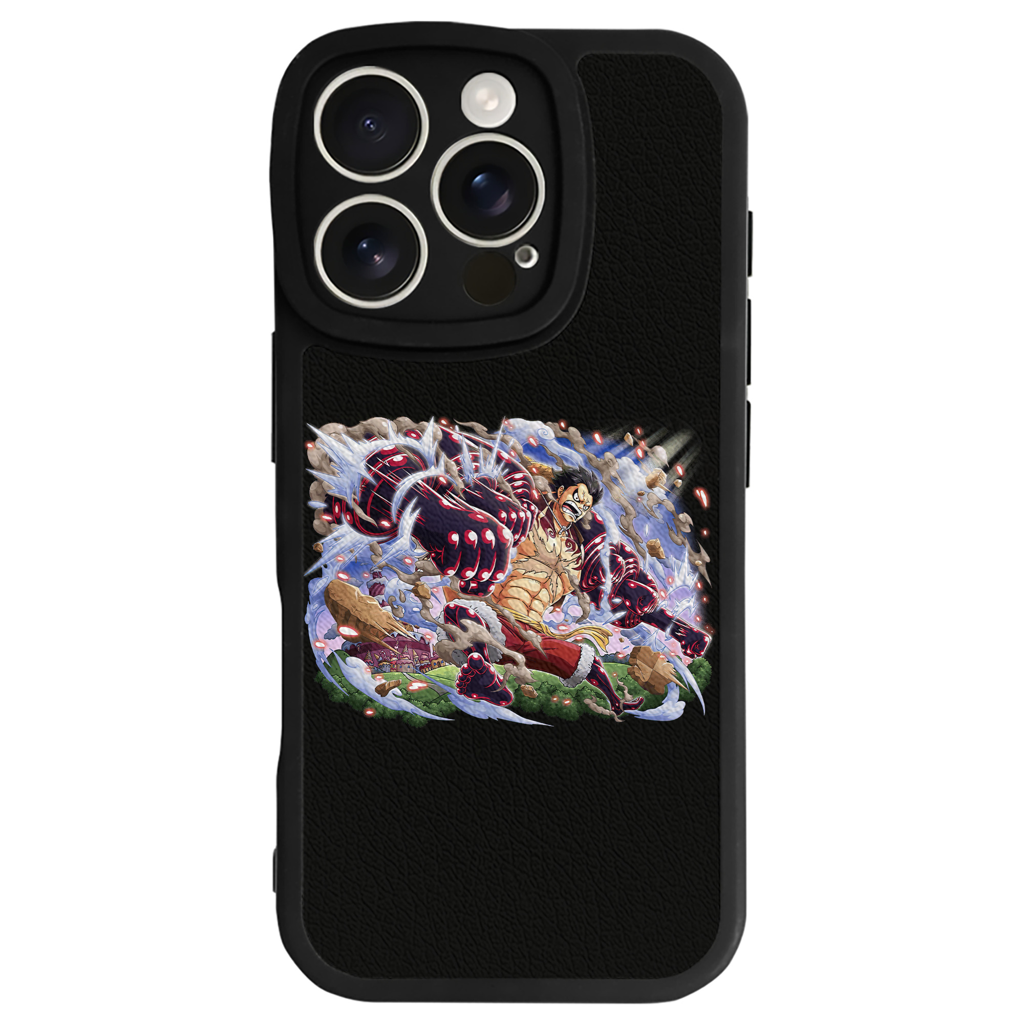 （画像用） ワンピース モンキー・D・ルフィ ONE PIECE Monkey D. Luffy 【iPhone 16シリーズ対応】シリコンスマホケース（レザー調） 材質：シリコン